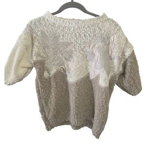 Vintage 80s Palm Springs Yacht Club Women‎ Sweater Knit Star Applique Size S